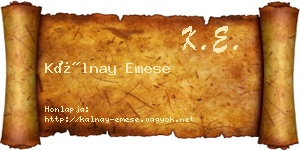 Kálnay Emese névjegykártya